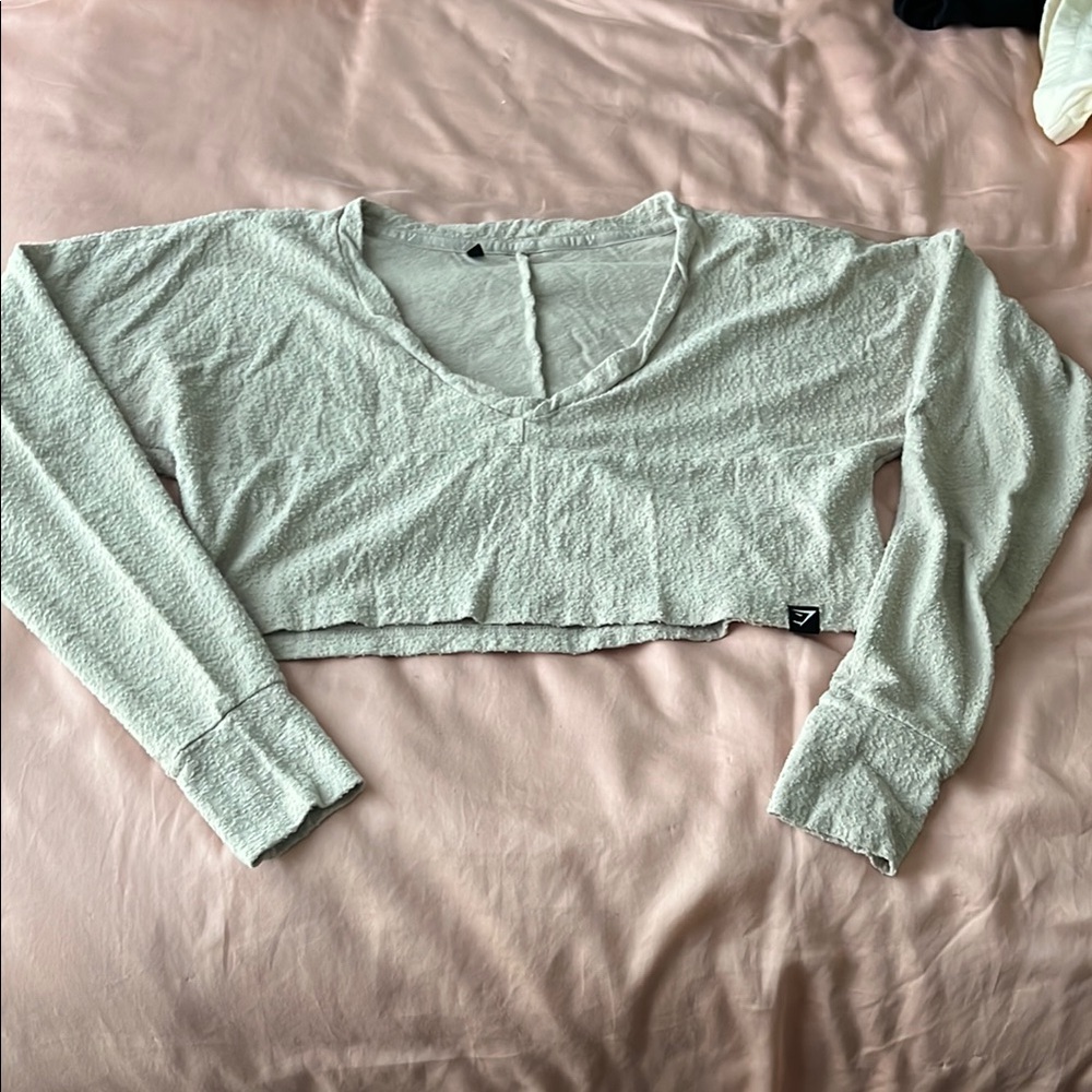 Long sleeve Gym Shark crop top